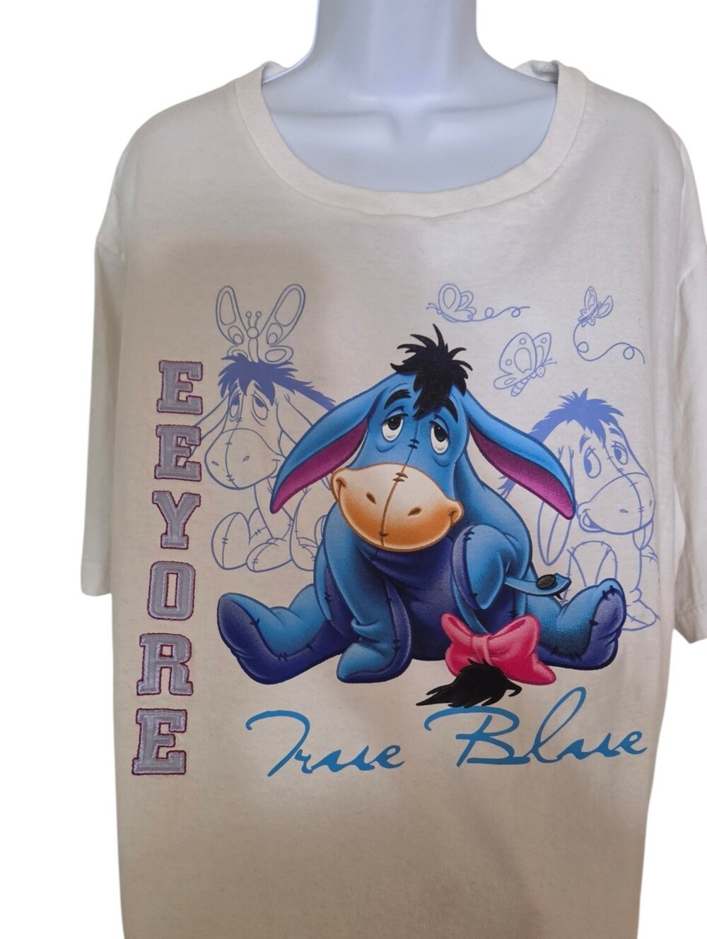 Disney White Eeyore 'True Blue' Graphic Tee Size 22/24